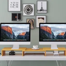UniShop Multipurpose Adjustable Dual Monitor Stand/Riser for Computer Laptop Stand Laptop Stand image 3