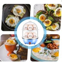 zuru bunch Multifunctional Double Layers Electric Smart Egg Boiler Egg Steamer Automatic Off 14 Egg Poacher for Steaming, Cooking, Boiling and Frying Egg Cooker image 5
