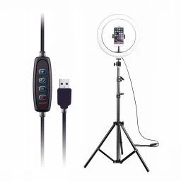 JAMMY ZONES Big Selfie Ring Light 10" with 7ft Tripod Stand for video,Reels Studio J115 Ring Flash-31