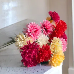ArtiFlower Stick for Home, Office, Bedroom, Christmas Multicolor Chrysanthemum Artificial Flower-21