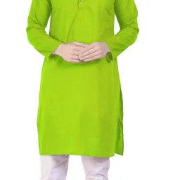Men Cotton Blend Kurta Pyjama Set-image-2
