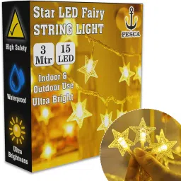 15 LEDs 3 m Yellow Steady Star Rice Lights-3