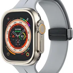 DARKFIT Magnetic Clasp Silicone Bands/Straps Compatible with Watch 49mm 46mm 45mm 44mm 42mm, Wrist Size Adjustable Magnetic Strap for iWatch Ultra & Ultra 2 Series SE 10 9 8 7 6 5 4 3 2 1 (Only Strap, Watch Not Included) Pack of 1 Smart Watch Strap-16