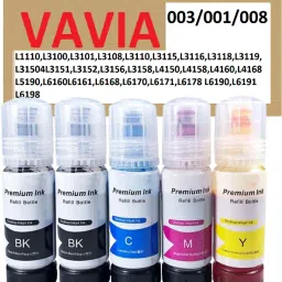 vavia Ink Refill for Epson 001,003,L3200,L3210,L3211,L3215,L3216,L3250,L3252 Black + Tri Color Combo Pack Ink Bottle-image-52