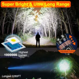 elephantboat Flooding Flashlight Outdoor High Lumens Rechargeable USB Torch image 2