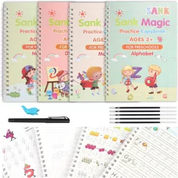 Magic Practice Copybook, (4 BOOK + REFILL+ Pen + Grip) Number Tracing Book Set-46