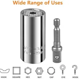 elie india Universal Socket Wrench Grip Adapter Multi-Tool DIY Hex Nut Bolt Power Drill Socket Set image 2