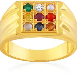 Natural Certified Navratna Stone Nine Planet Adjustable Ring Stone Crystal Gold Plated Ring-image-31