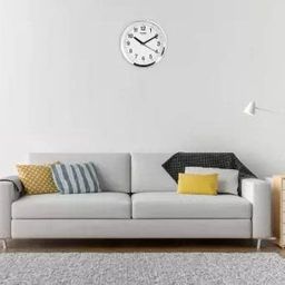 Kadio Analog 20 cm X 20 cm Wall Clock (White, with Glass, Standard) image 5