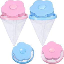 OTISTORES Polyester Washing Machine Floating Lint Mesh Bag Net Hair Filter Remover Net Pouch Hair Catcher Lint Catcher for Household Tool (Pack of 2) image 1