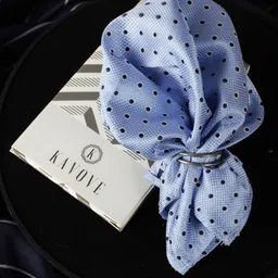 KOVOVE Men Blue Polka Dot Self-Design Pocket Square-image-65