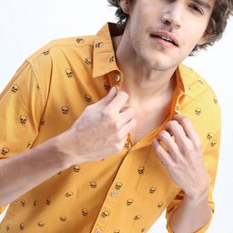 HIGHLANDER Men Slim Fit Opaque Printed Casual Shirt-picture-4