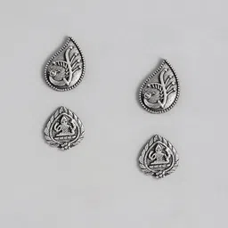 AITIHYA Set of 2 Leaf Shaped Oxidised Studs Earrings-2