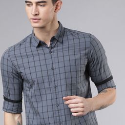 HIGHLANDER Men Slim Fit Opaque Checked Casual Shirt-image-85