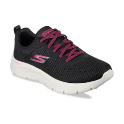 Skechers Women Black Mesh Walking Non-Marking Shoes-image-74