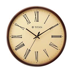Titan Brown & White Contemporary Analogue Wall Clock-image-3