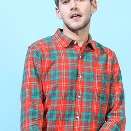 HIGHLANDER Men Slim Fit Opaque Checked Casual Shirt-image-100