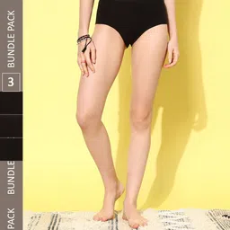 Leading Lady Women Pack of 3 Solid Boy Shorts Briefs-image-16
