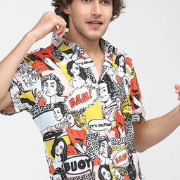 HIGHLANDER Men Slim Fit Opaque Printed Casual Shirt-image-24