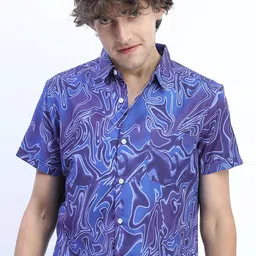 HIGHLANDER Men Slim Fit Opaque Printed Casual Shirt-picture-34