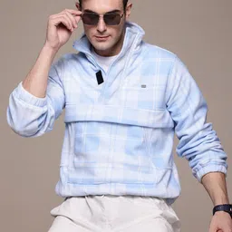 The Roadster Lifestyle Co. Fleece Checked Sweatshirt-image-35