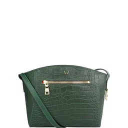 Hidesign Green Crocodile Textured Leather Sling Bag-57