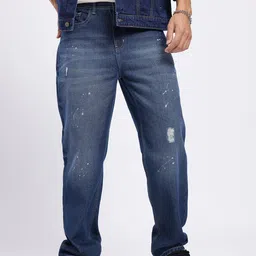 glitchez Men Printed Mildly Distressed Straight Fit Jeans-image-9