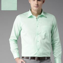 DENNISON Men Green Regular Fit Solid Formal Shirt-image-6