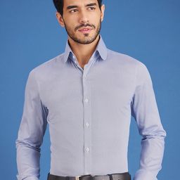 LOUIS STITCH Comfort Micro Ditsy Printed Club Collar Cuffed Sleeves Cotton Shirt-image-91