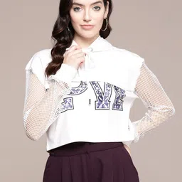 Label Ritu Kumar Printed Hooded Scuba Sweatshirt-38