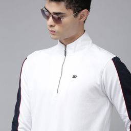 Arrow Men White Side Striped Pullover Sweatshirt-picture-12