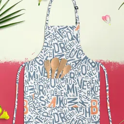 ArtzFolio Kids White & Grey Printed Cotton Aprons-11