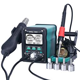 YIHUA 995D+-I SJ 110W soldering iron LCD large screen power display hot air 2 in 1 multiple soldering station, three memories preset channels image 1
