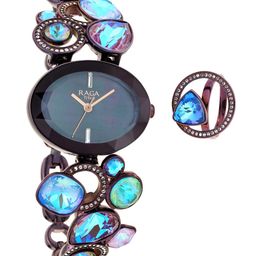 Titan Women Blue Analogue Watch & Ring 95126QM01F-image-55
