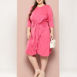 Sztori Plus Size Twisted Tulip A-Line Dress-image-92