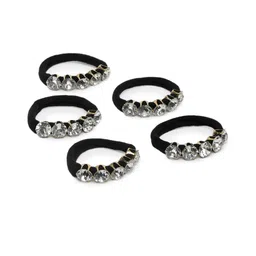 LAIDA Women Set of 5 Rhinestone Embellished Ponytail Holders-picture-6