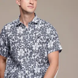 Nautica Pure Linen Classic Fit Geometric Printed Casual Shirt-image-43