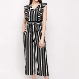 Slenor Women Multicoloured Striped Basic Jumpsuit-image-73