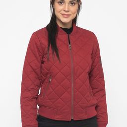 Gipsy Women Red Solid Quilted Jacket-57