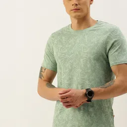 INVICTUS Men Olive Green Printed Round Neck Pure Cotton T-shirt-image-22
