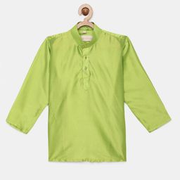 THANGAMAGAN Boys Green Solid Straight Kurta-picture-20