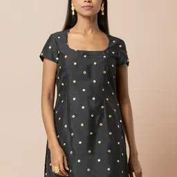 Indya Women Black & Beige Embellished Kurti-image-97