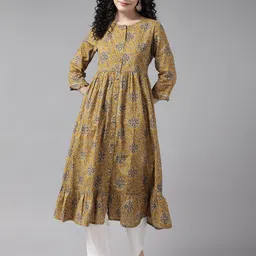 Cayman Ethnic Motifs Printed Tiering Kurta-image-13