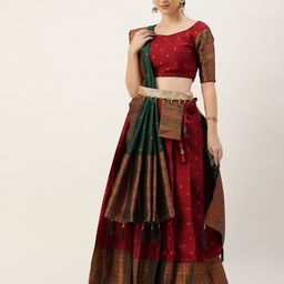 Fabcartz Semi-Stitched Lehenga & Unstitched Blouse With Dupatta-picture-57