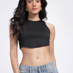 glitchez Dreamy Ribs Crop Fitted Top-image-8