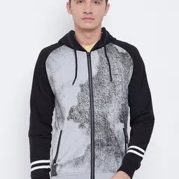 Duke Men Grey Printed Hooded Sweatshirt-image-39