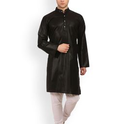 Wintage Men Black Solid Straight Kurta-52