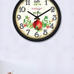 RANDOM Off-White & Red Round Printed 30 cm Analogue Wall Clock-15