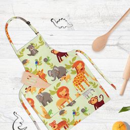 ArtzFolio Green & Yellow Printed Cotton Apron-5