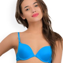 PrettyCat Turquoise Blue Solid Underwired Lightly Padded Push-Up Bra PCBR20309136B-21